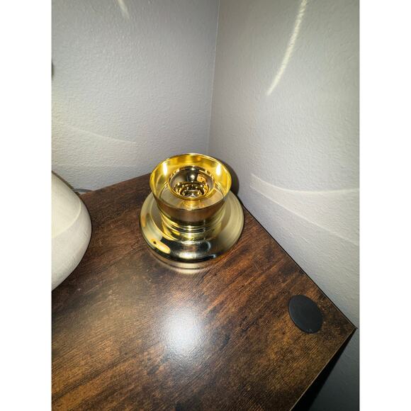 Vintage Brass Hurricane Candle Lamp + 2 Holiday Glass Shades Christmas Decor - Picture 5 of 14